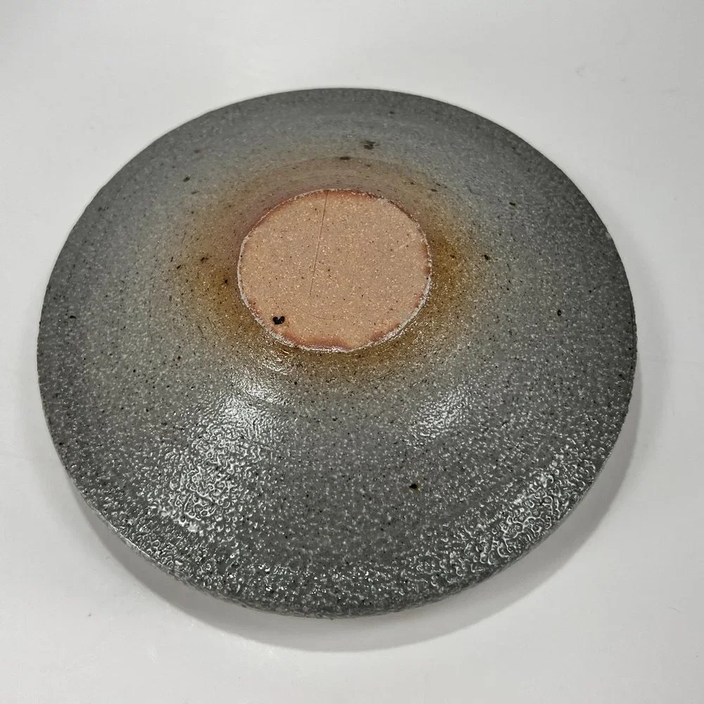 Vtg Rowe Pottery Works Butter Dish Crock Lid Stoneware Salt Glazed 80s